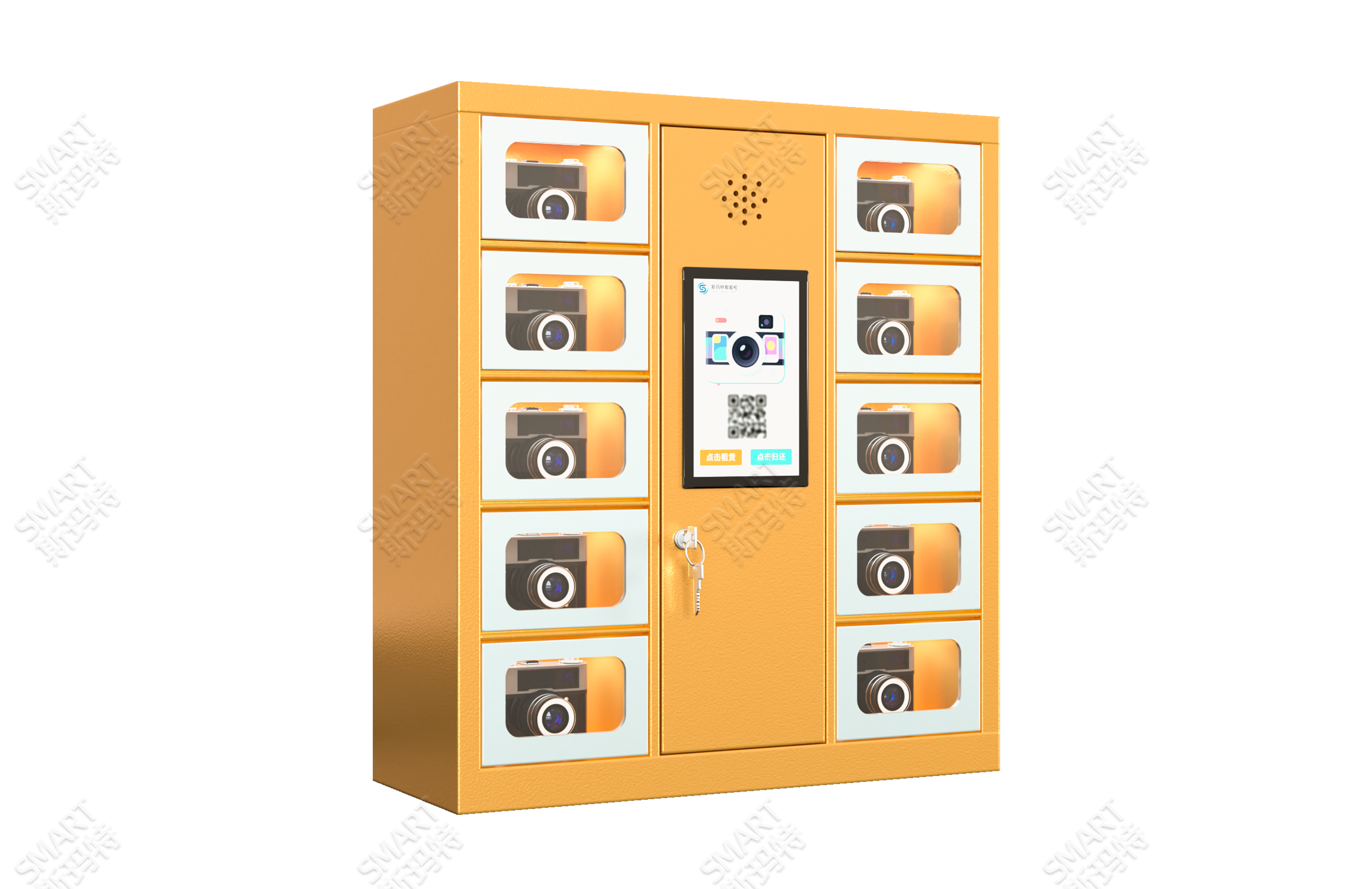 Smart camera rental cabinet