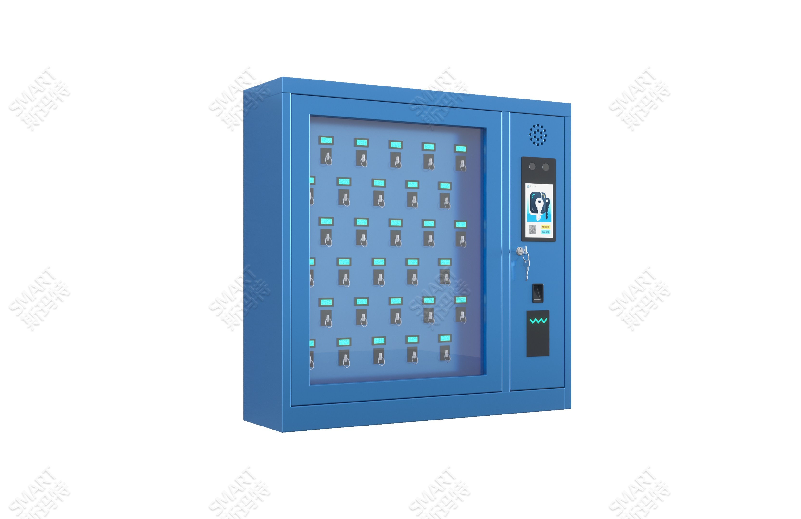 Wall mounted key cabinet with 30 seats