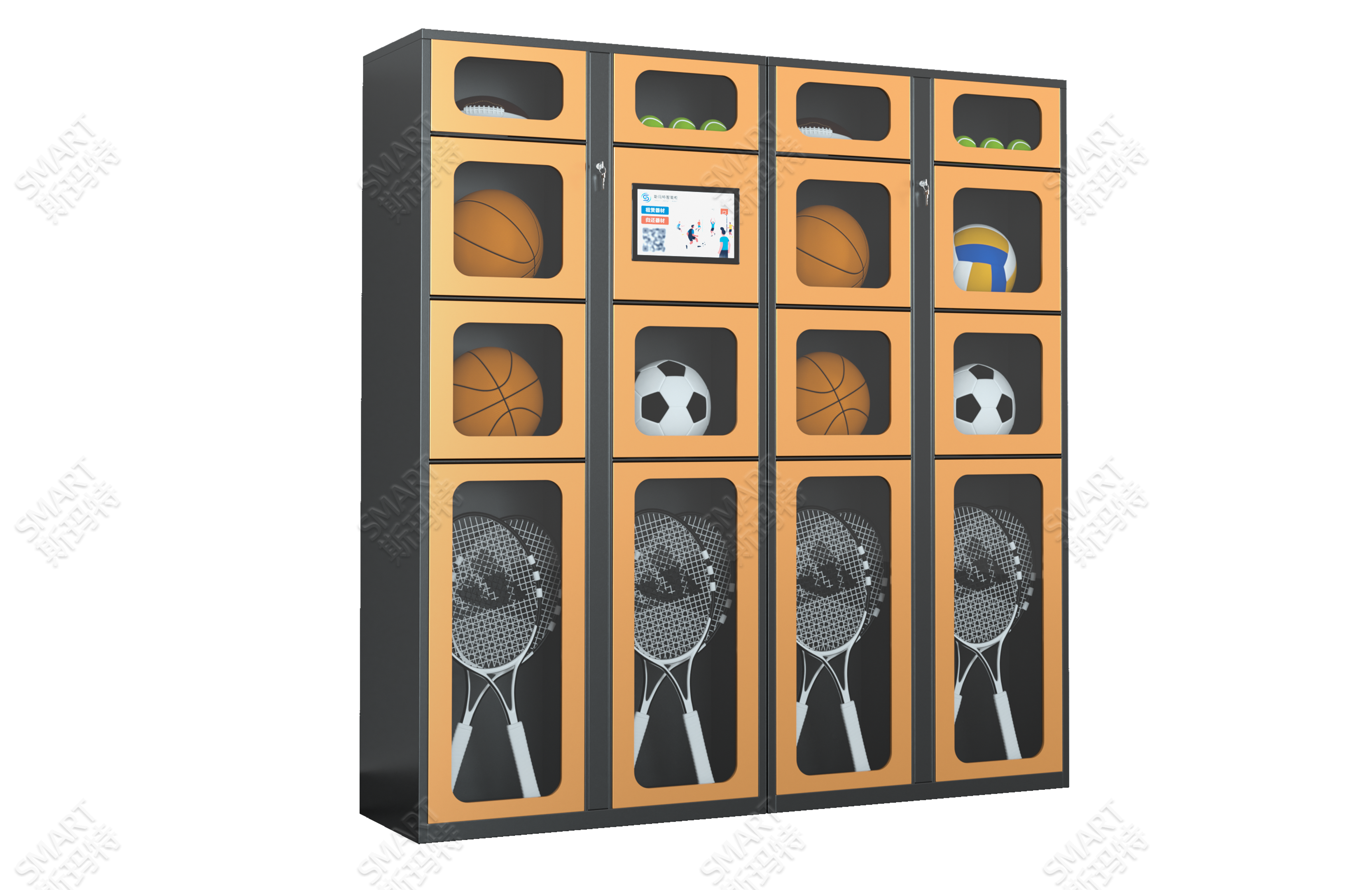 Intelligent sports equipment rental material cabinet
